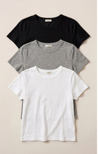 Junie Slub Tee Shirt 3-Pack