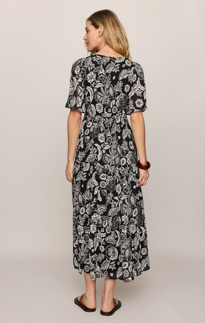 Lacey Floral Midi Dress