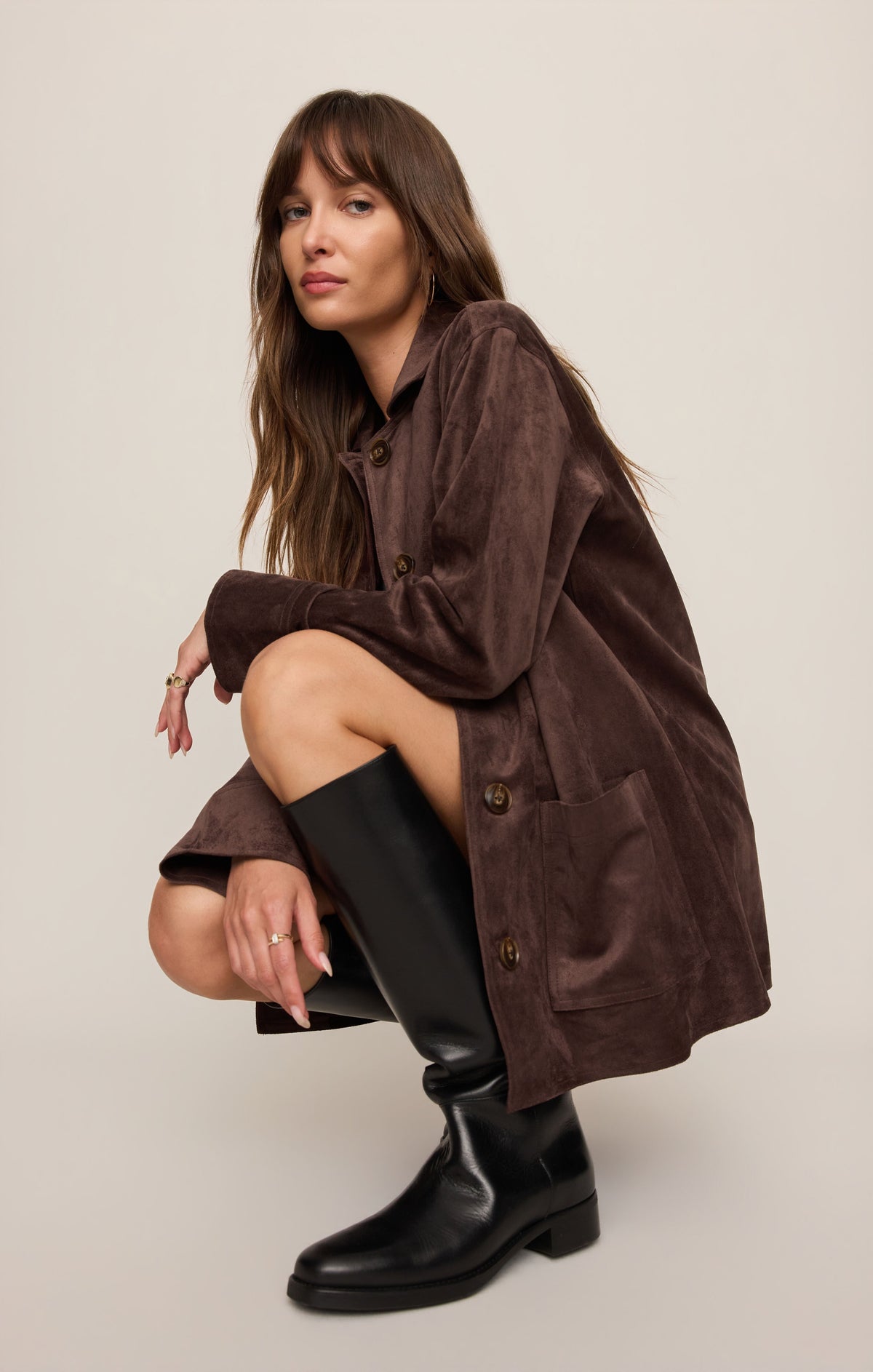 Decker Faux Suede Chore Coat