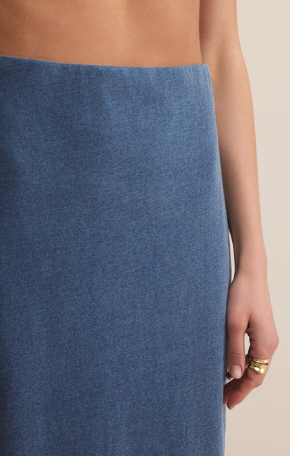 Gail Jersey Denim Midi Skirt