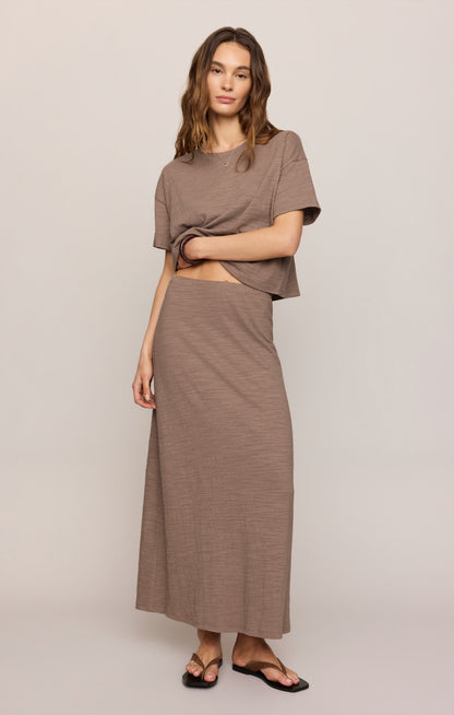 Delavine Textured Midi Skirt