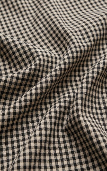 Merit Cropped Gingham Linen Top
