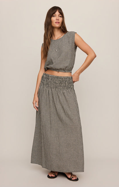 Brooke Gingham Linen Maxi Skirt