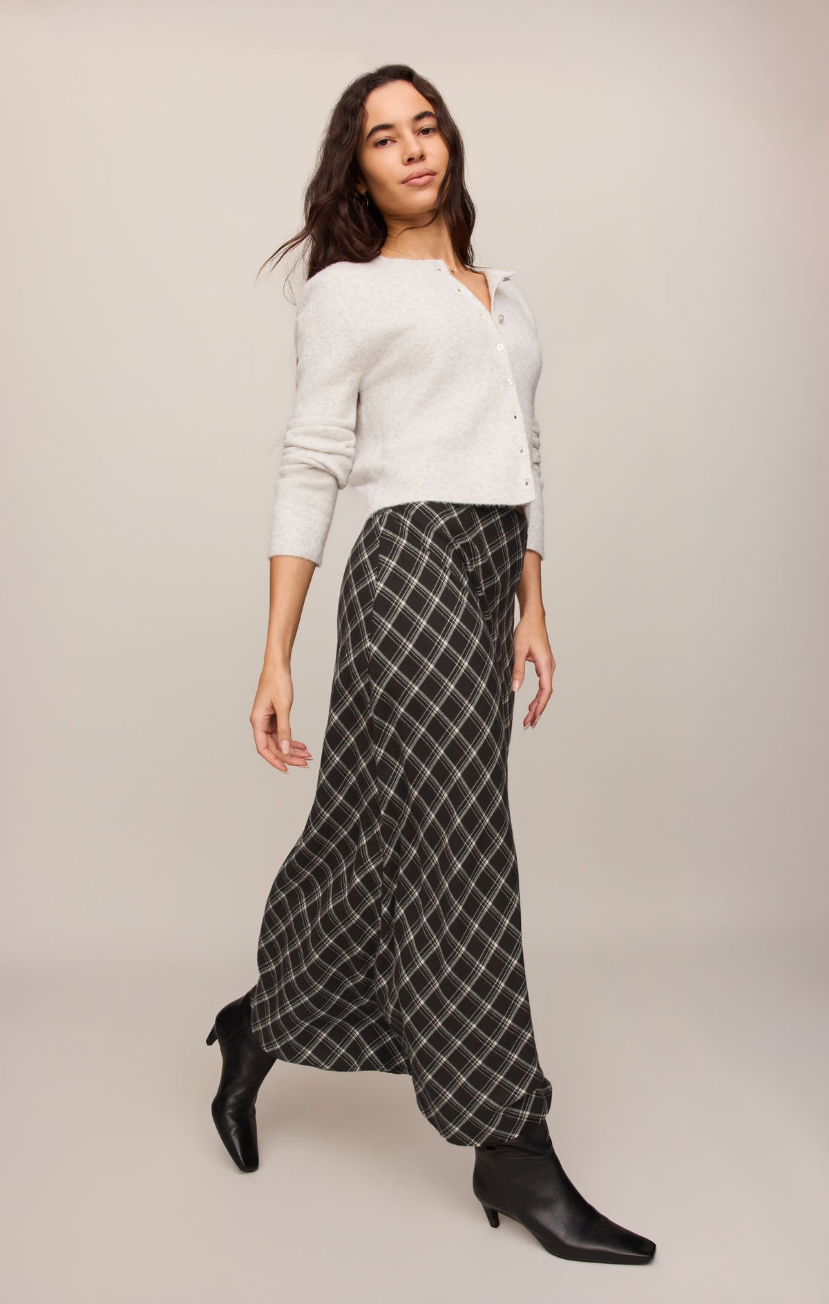 Europa Plaid Maxi Skirt