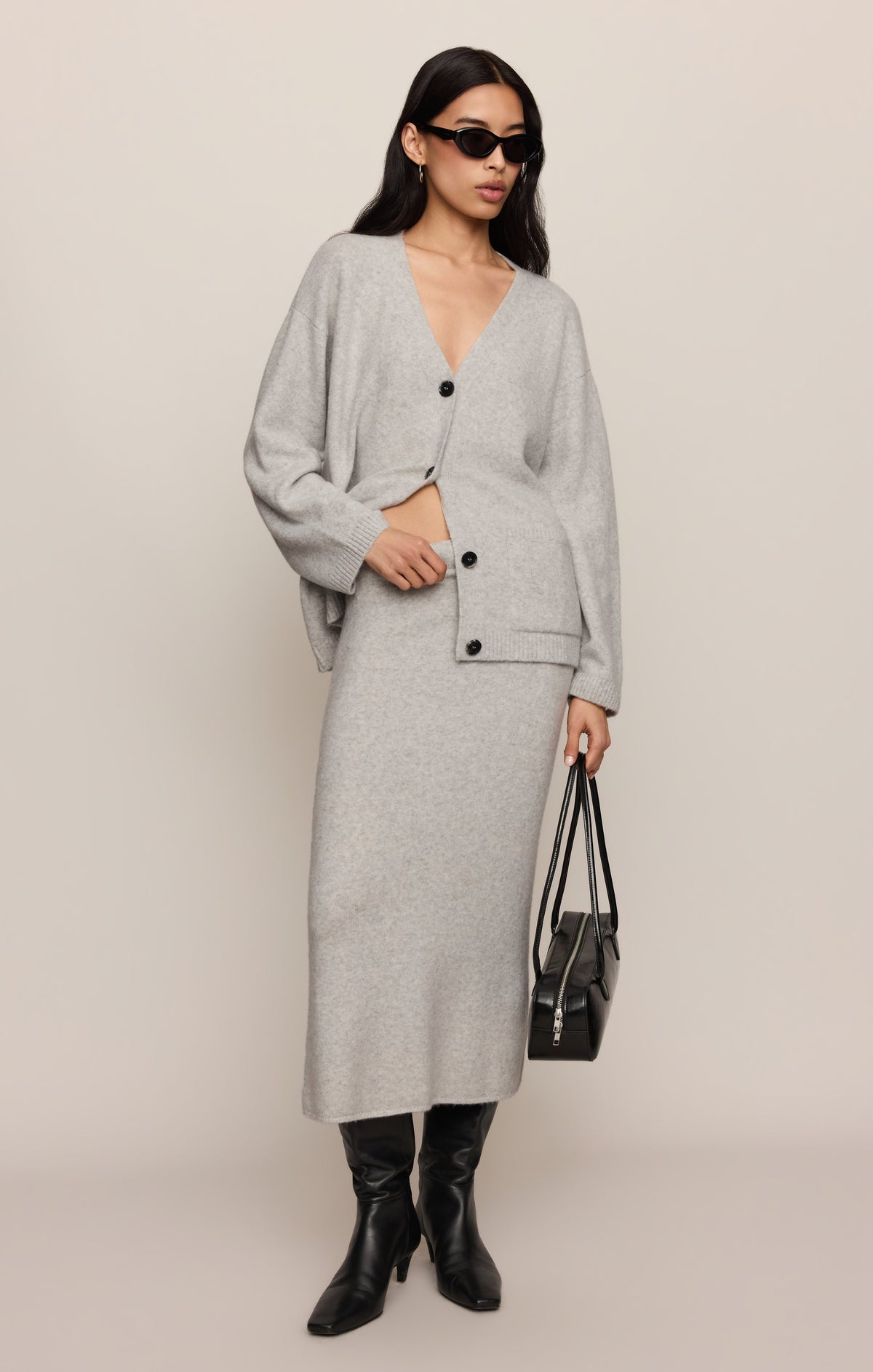 Cozy Moment Sweater Midi Skirt