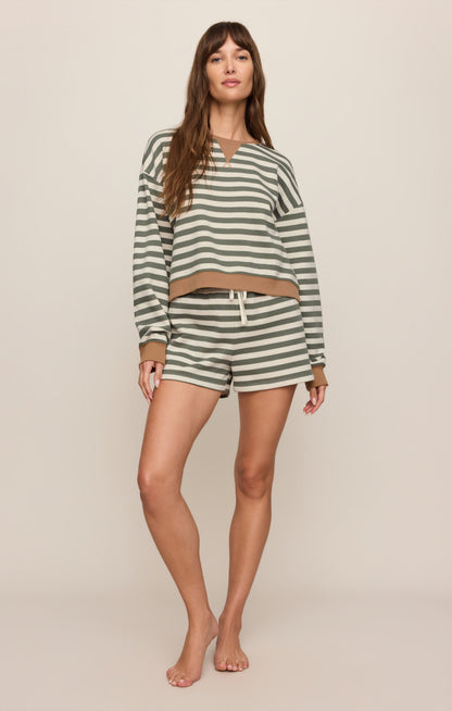 Low Key Stripe Fleece Short