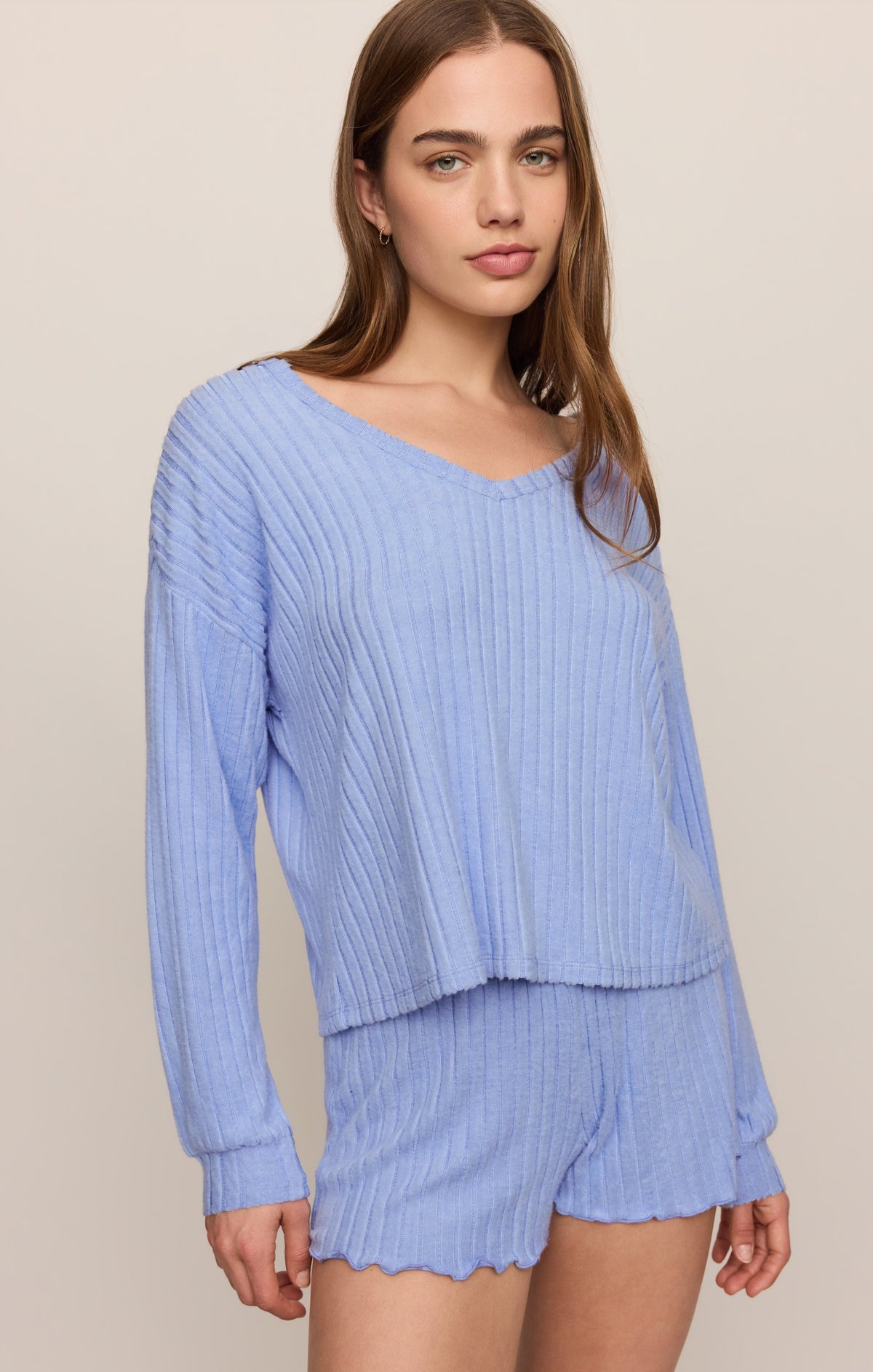 Daydreamer Silky Rib V-Neck