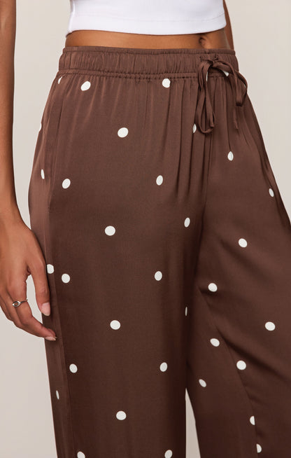 Lara Satin Dot Wide Leg Pant