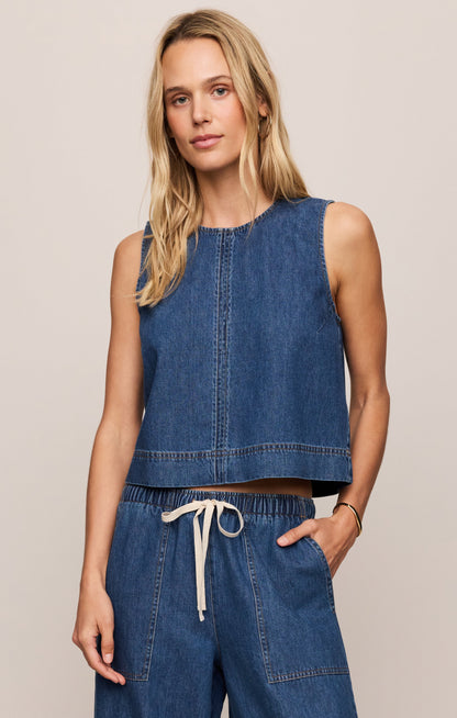 Sun Seeker Denim Cropped Tank