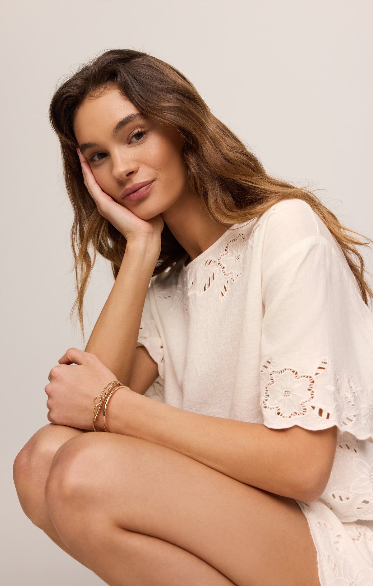 Daya Embroidered Linen Top