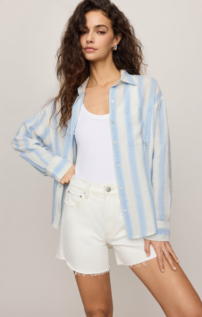 Perfect Striped Linen Button Up