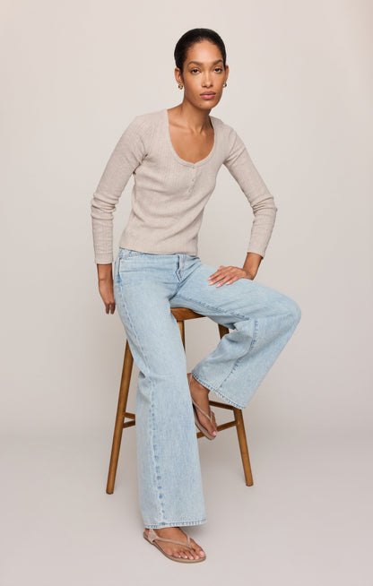 Audri Pointelle Henley Top