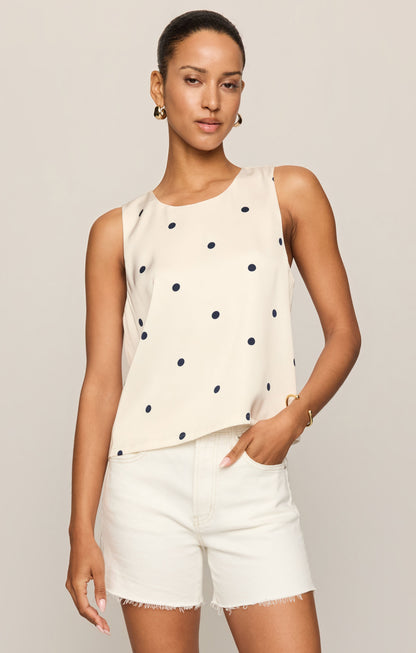Alice Satin Dot Sleeveless Top